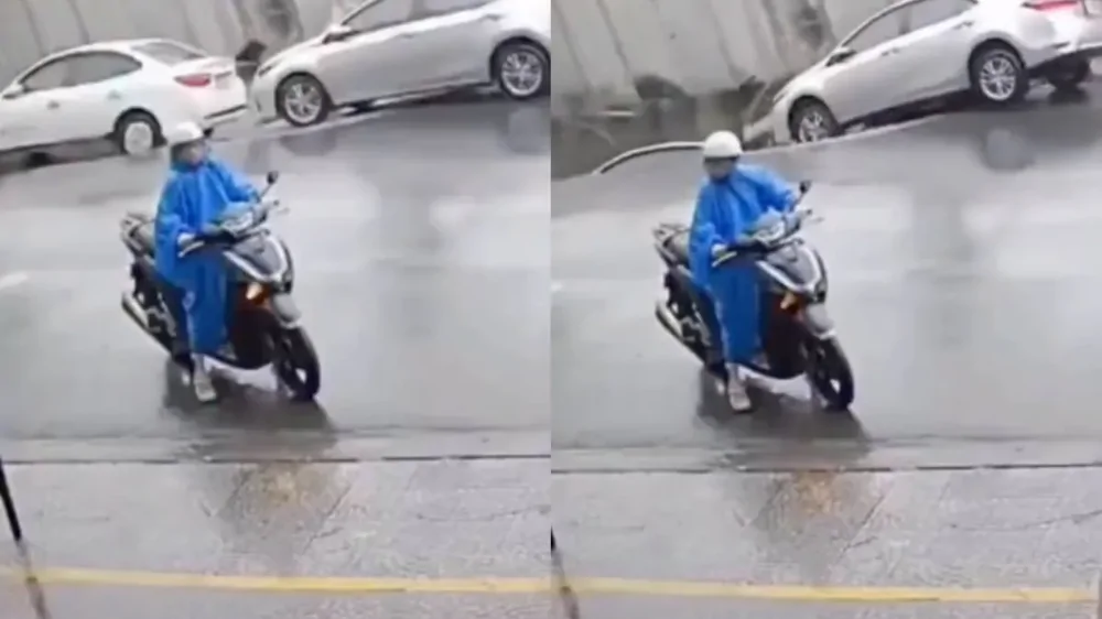 В центре Дананга внезапно образовался провал грунта, поглотивший два автомобиля