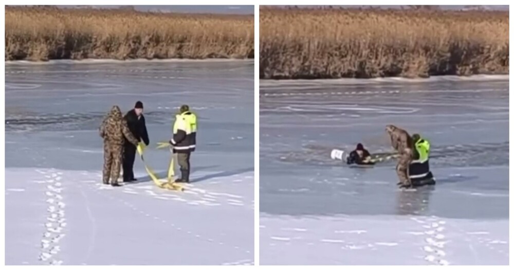 Мужчина вместе с квадроциклом провалился под лёд