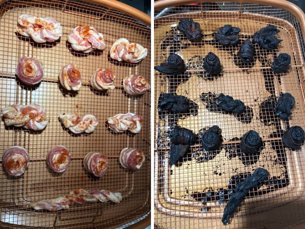 Рулетики из бекона должны были получиться очень вкусными, но что-то явно пошло не так Рулетики из бекона должны были получиться очень вкусными, но что-то явно пошло не так