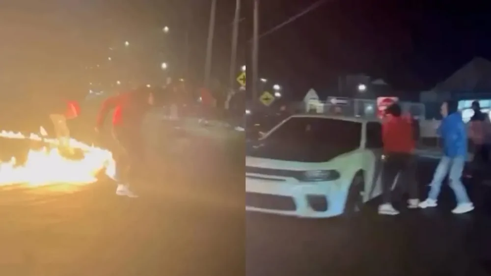 Когда трюк с огнём выходит из-под контроля: горящие ботинки и авария