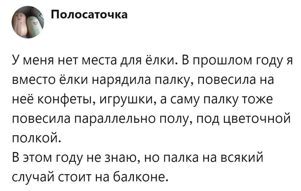 6. Палка - отличная альтернатива при дефиците места