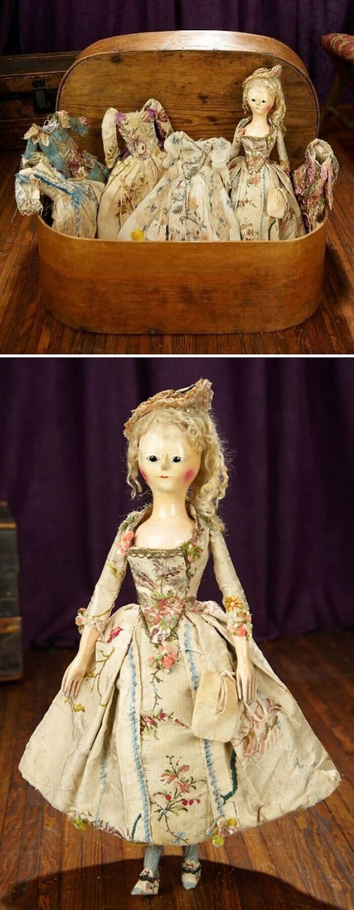22. Деревянная кукла с нарядами, Англия, 1770
