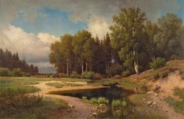Каменев Л. Л. Вид из окрестностей села Поречье. 1869