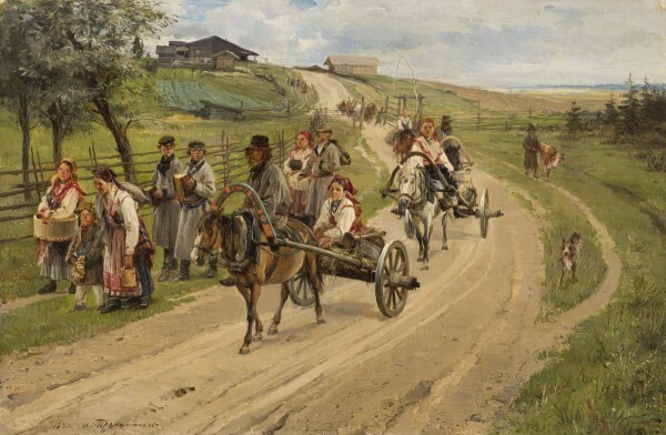 Прянишников И. М. Возвращение с ярмарки. 1883