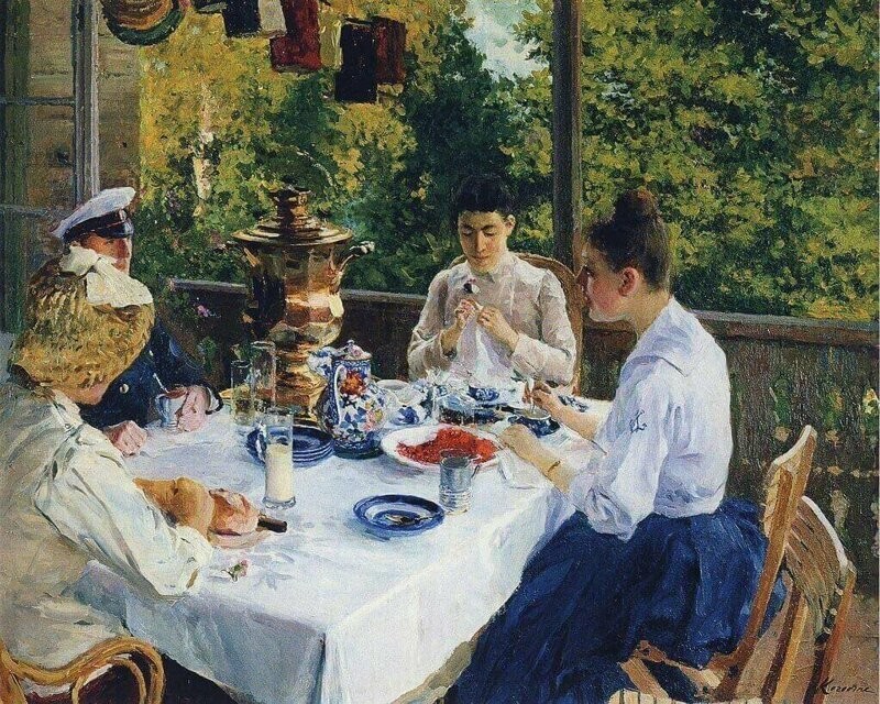 К. Коровин «За чайным столом» 1888