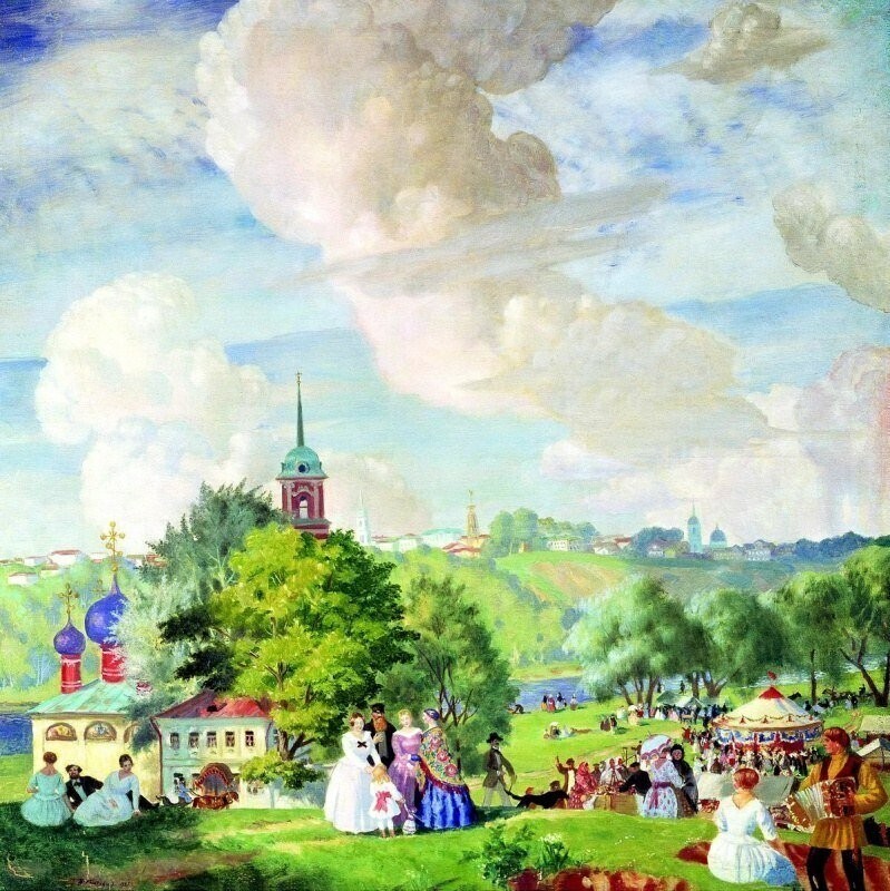 Б. Кустодиев «Летний пейзаж» 1922