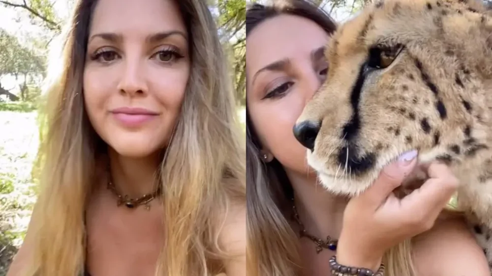 Обворожительная девушка дружит с&nbsp;гепардом