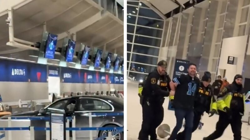 В Детройте водитель влетел в терминал аэропорта, пытаясь успеть на рейс