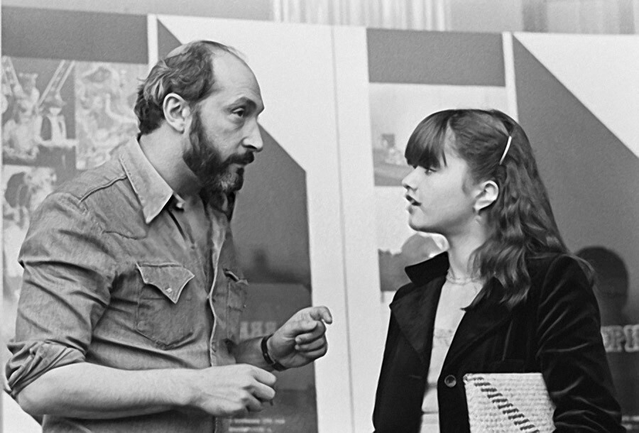 Михаил Козаков и французская актриса Зое Шево. 15 июля 1977 года. Фото Александра Конькова.
