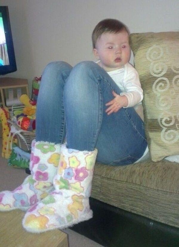 9. Малыш моментально вырос, но только наполовину?