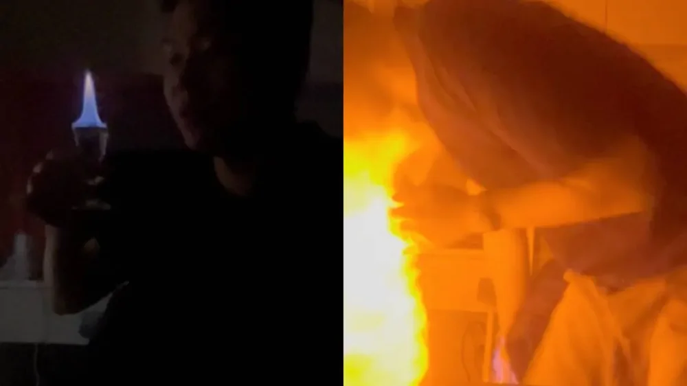 Южнокореец едва не сжёг себя, выпивая подожжённый шот