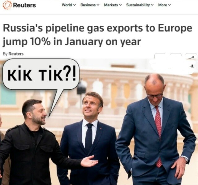 Экспорт трубопроводного газа из России в Европу в январе вырос на 10% по сравнению с прошлым годом – Reuters