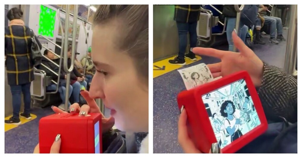 Коробка генерирует картинки по запросу владельца, а потом печатает их