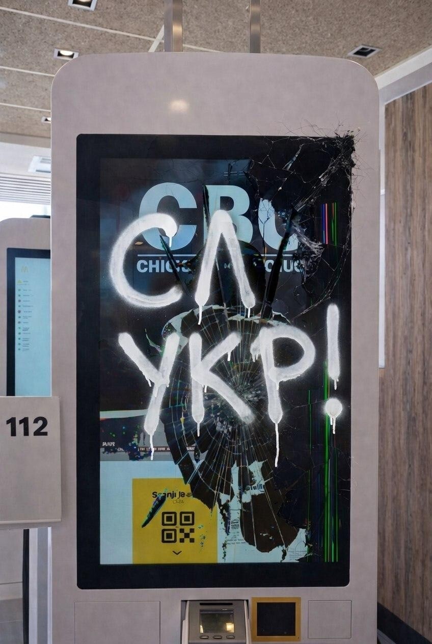 Кочующие обезьяны перемогли в Париже терминал самообслуживания Макдака