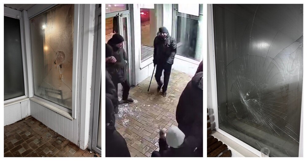 Пьяная компания повредила павильон тёплой остановки