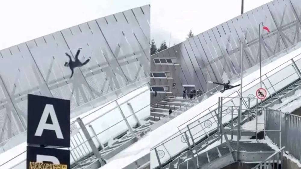Лыжник пережил серьёзное падение на трамплине