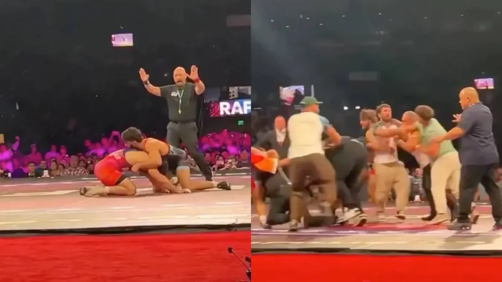 Боец спровоцировал массовую потасовку после боя по грэпплингу в США