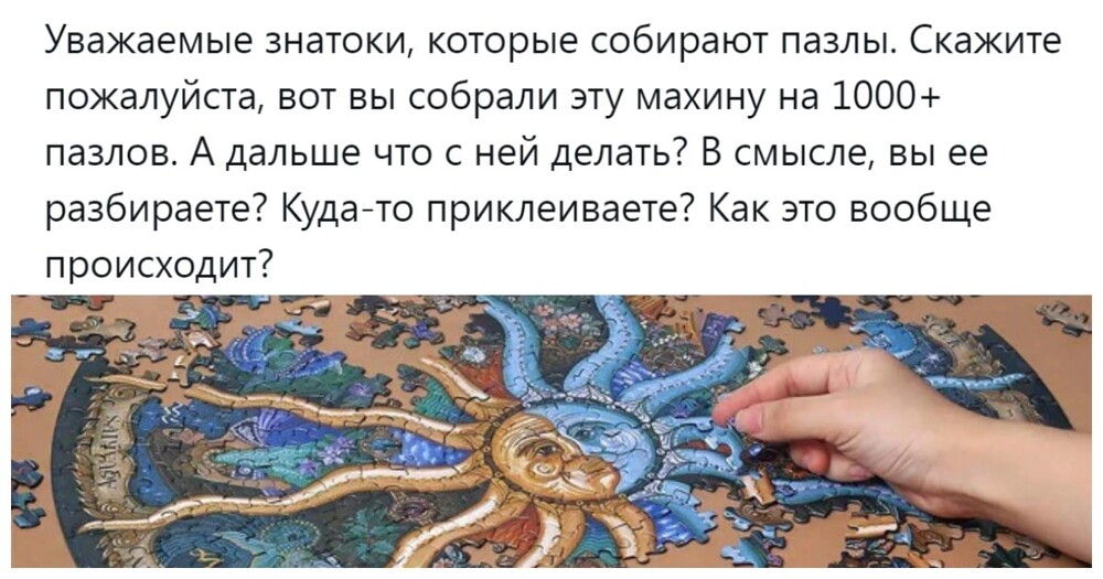 Склеить, разобрать или выбросить?: пользователи пытаются понять и решить проблему каждого собравшего огромный пазл