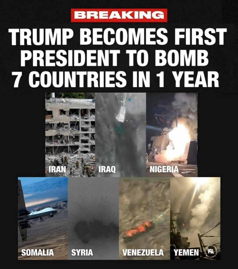 «Трамп — первый в истории президент США, бомбивший семь стран за год»: Для Нобелевского комитета