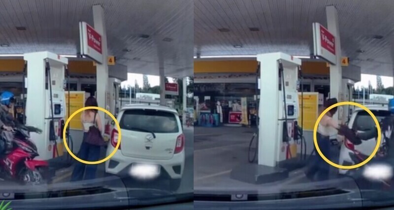 Женщина заправляла машину — и лишилась сумочки за секунды