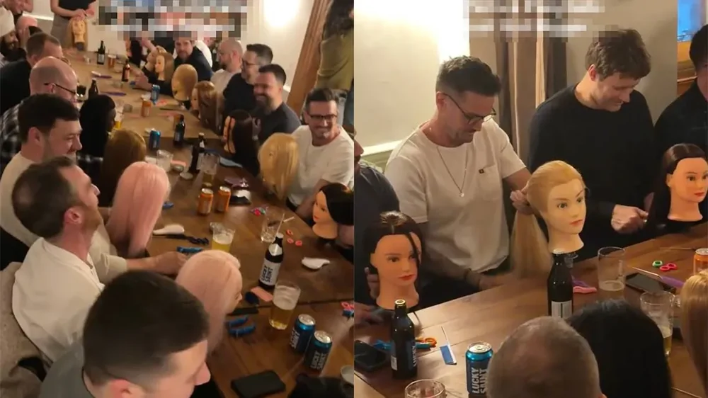 Отцы учатся плести косы для дочерей прямо в баре