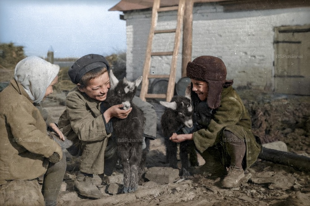 Дети с козлятами, СССР, 1931
