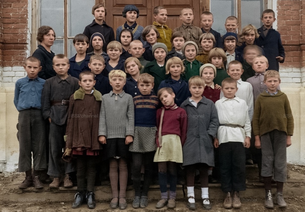 Школьники в Скопине, 1938