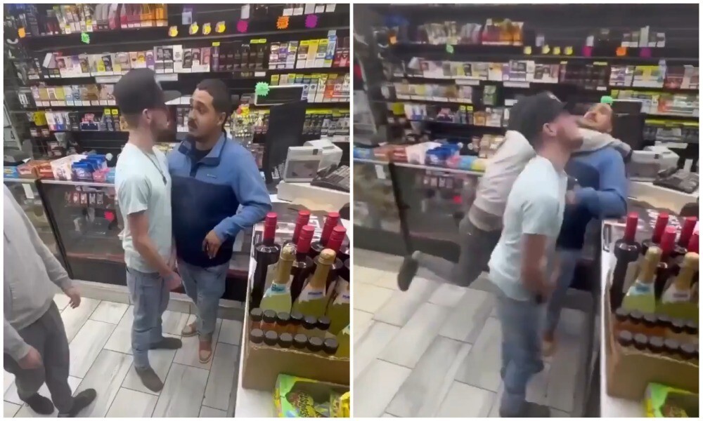 Заслуженная порка после подлого удара