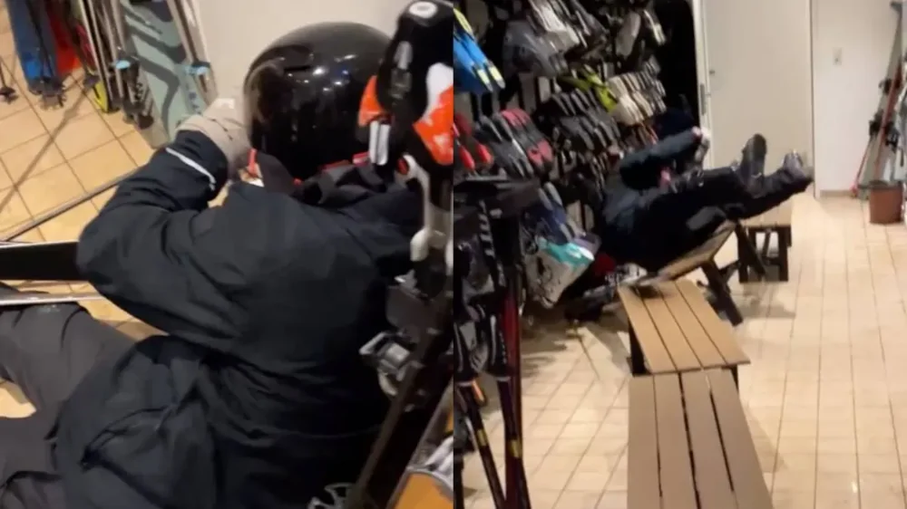 Алкоголь и лыжная раздевалка: мужчина не удержался на ногах