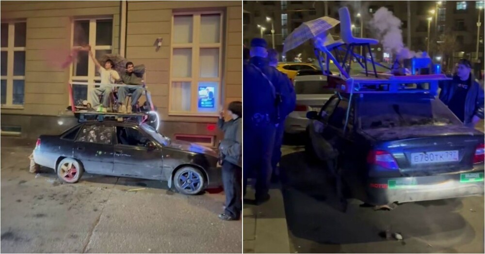 Молодых людей задержали в центре Москвы за жарку шашлыков на крыше автомобиля