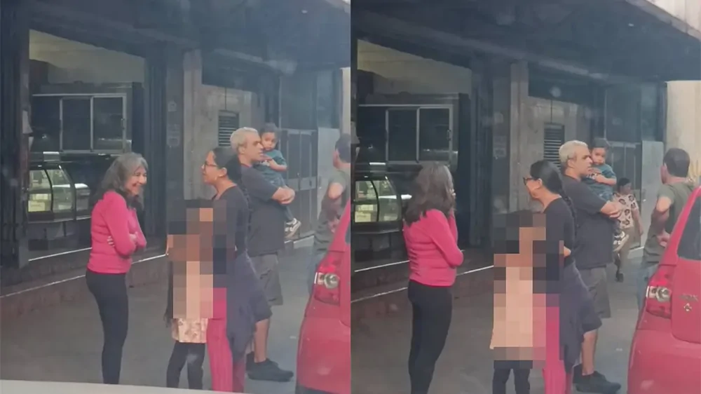 Кормление грудью посреди улицы