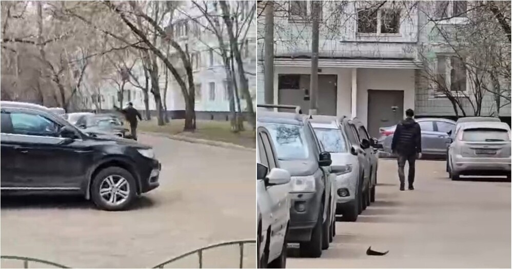 Мужик с топором разгромил автомобили