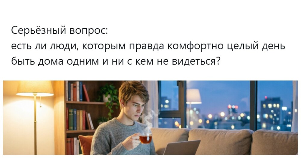 Одни дома: пользователи выясняют, почему одних страшит одиночество, а другим без людей дышится легче