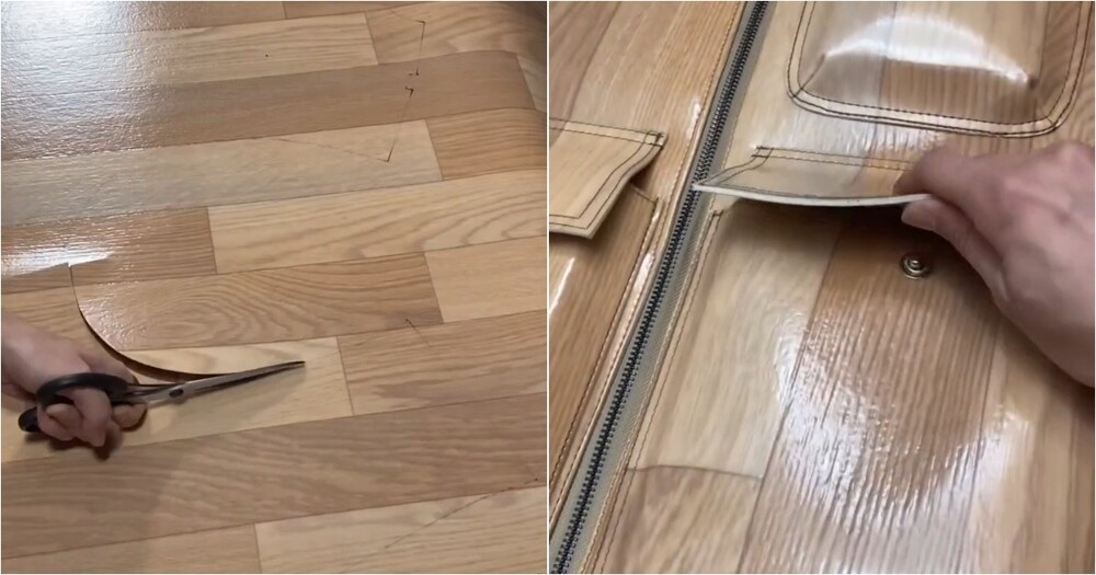 Оригинальный наряд из линолеума