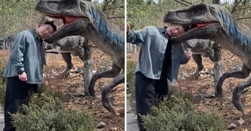 Мужчина пострадал от "динозавра"