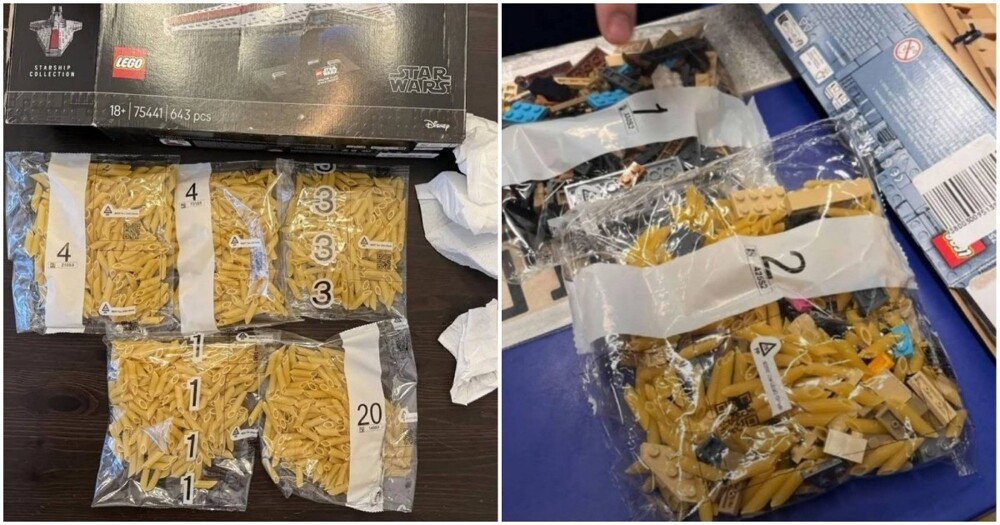 Американец покупал наборы LEGO, заполнял коробки макаронами и возвращал обратно