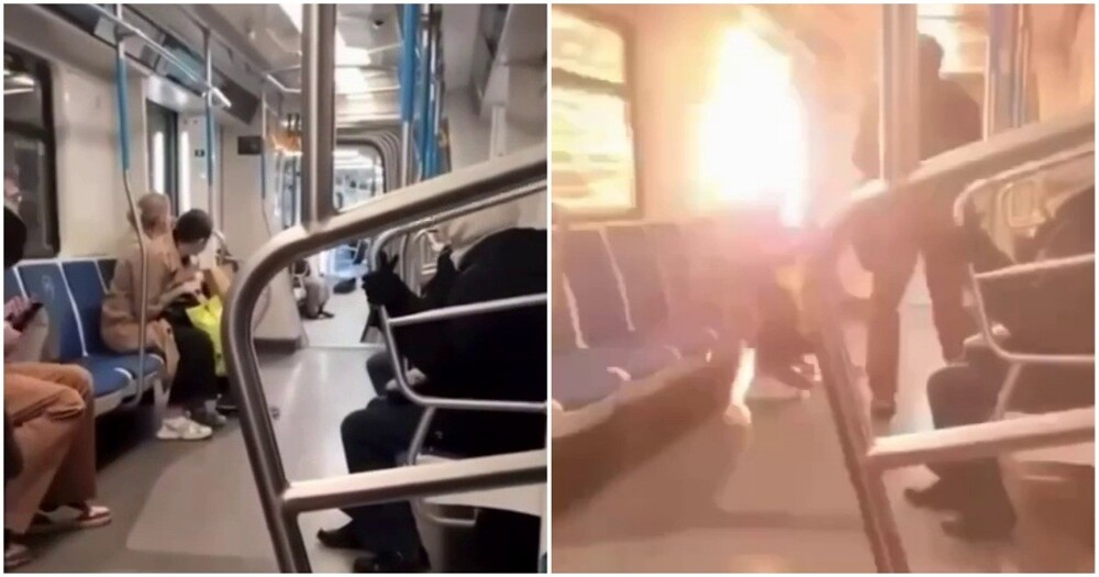 Момент аварии в метро Москвы попал на видео