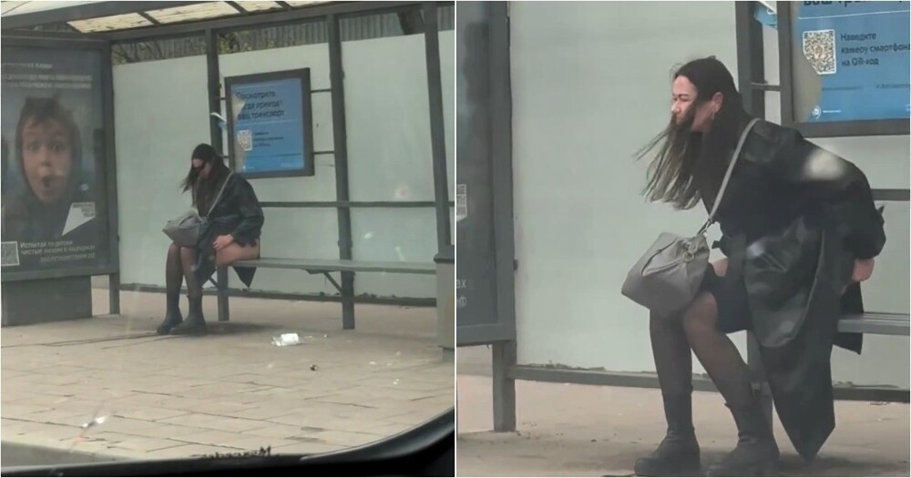 В Москве водитель стал свидетелем странного инцидента на автобусной остановке