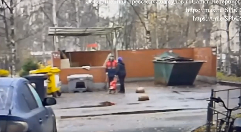 Боевая бабушка избила коммунальщика тележкой у мусорных баков в Санкт-Петербурге