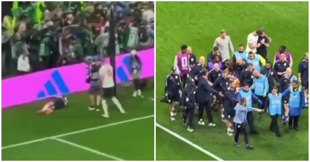 Футболиста сборной Англии унесли с поля на носилках после празднования победы