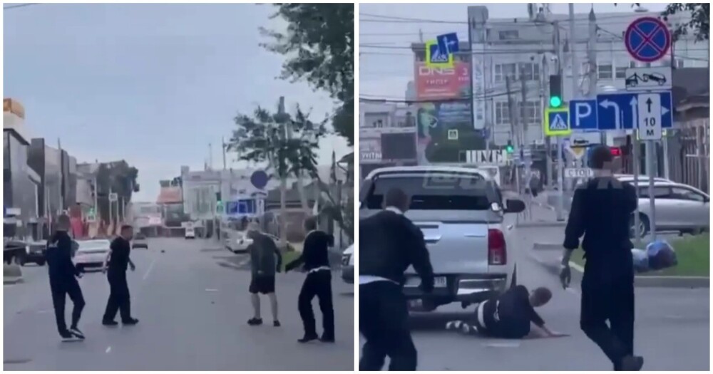 Водитель иномарки переехал одного из участников драки