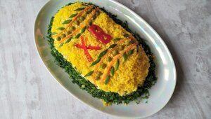 Праздничный салат с курицей «Пасхальное яйцо»