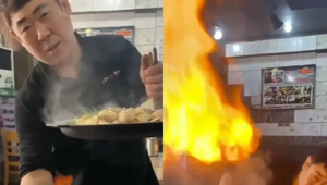 С огоньком: шеф-повар показал гостям трюк