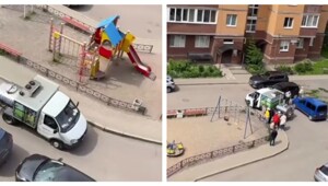 Молоковоз оповещает жителей домов о своём прибытии