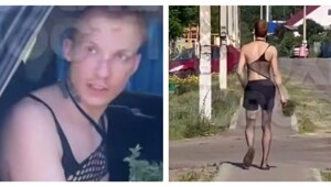 Парень в странном наряде подсел в машину к мужчине