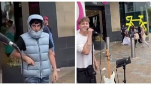 В Англии уличный артист подвергся нападению