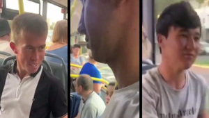 «Чё ты на меня смотришь?»: мужик зашёл в автобус и заставил приезжих заплатить за проезд