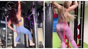 Провал с эластичной резинкой в спортзале