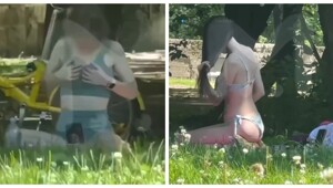 Полуголые вебкам-модели вышли «на работу» в парк и попали на видео