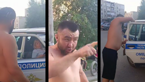 Женский экипаж полиции не смог справиться с одним приезжим, который чуть не вырвал им дверь в машине